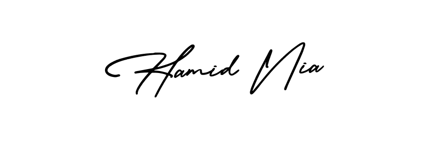 Design your own signature with our free online signature maker. With this signature software, you can create a handwritten (AmerikaSignatureDemo-Regular) signature for name Hamid Nia. Hamid Nia signature style 3 images and pictures png