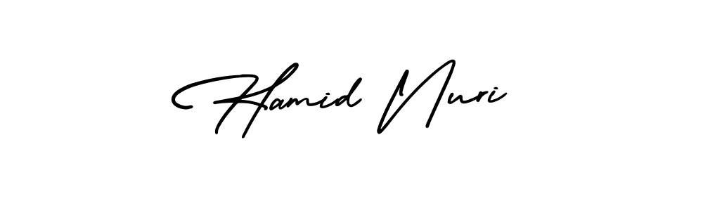 How to make Hamid Nuri name signature. Use AmerikaSignatureDemo-Regular style for creating short signs online. This is the latest handwritten sign. Hamid Nuri signature style 3 images and pictures png