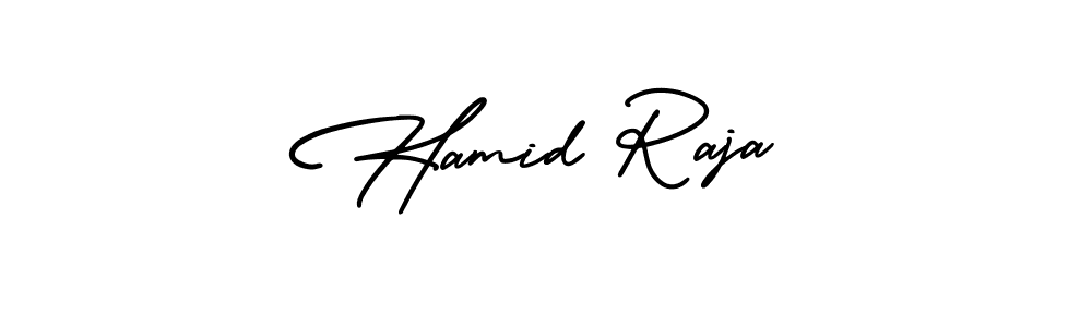 How to make Hamid Raja name signature. Use AmerikaSignatureDemo-Regular style for creating short signs online. This is the latest handwritten sign. Hamid Raja signature style 3 images and pictures png