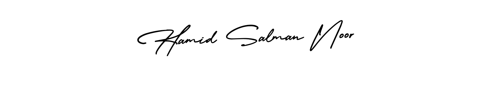 Hamid Salman Noor stylish signature style. Best Handwritten Sign (AmerikaSignatureDemo-Regular) for my name. Handwritten Signature Collection Ideas for my name Hamid Salman Noor. Hamid Salman Noor signature style 3 images and pictures png