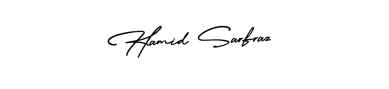 Use a signature maker to create a handwritten signature online. With this signature software, you can design (AmerikaSignatureDemo-Regular) your own signature for name Hamid Sarfraz. Hamid Sarfraz signature style 3 images and pictures png