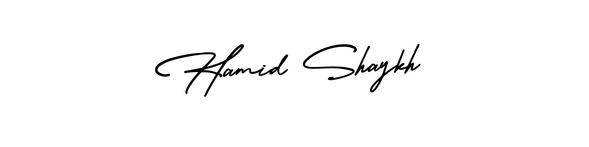 Design your own signature with our free online signature maker. With this signature software, you can create a handwritten (AmerikaSignatureDemo-Regular) signature for name Hamid Shaykh. Hamid Shaykh signature style 3 images and pictures png