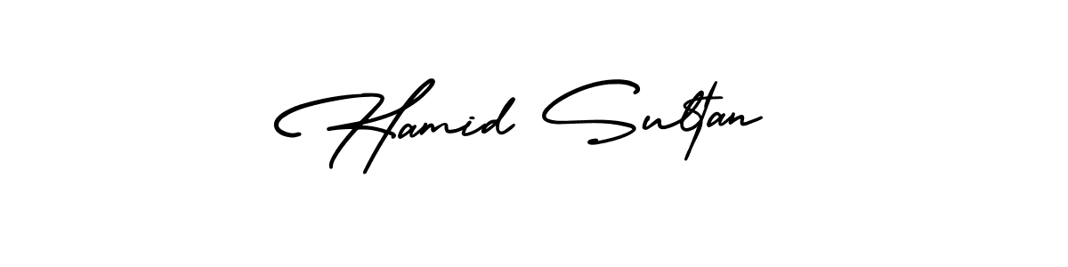 Design your own signature with our free online signature maker. With this signature software, you can create a handwritten (AmerikaSignatureDemo-Regular) signature for name Hamid Sultan. Hamid Sultan signature style 3 images and pictures png