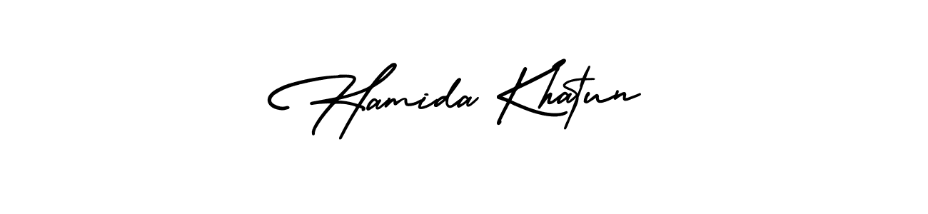 Hamida Khatun stylish signature style. Best Handwritten Sign (AmerikaSignatureDemo-Regular) for my name. Handwritten Signature Collection Ideas for my name Hamida Khatun. Hamida Khatun signature style 3 images and pictures png