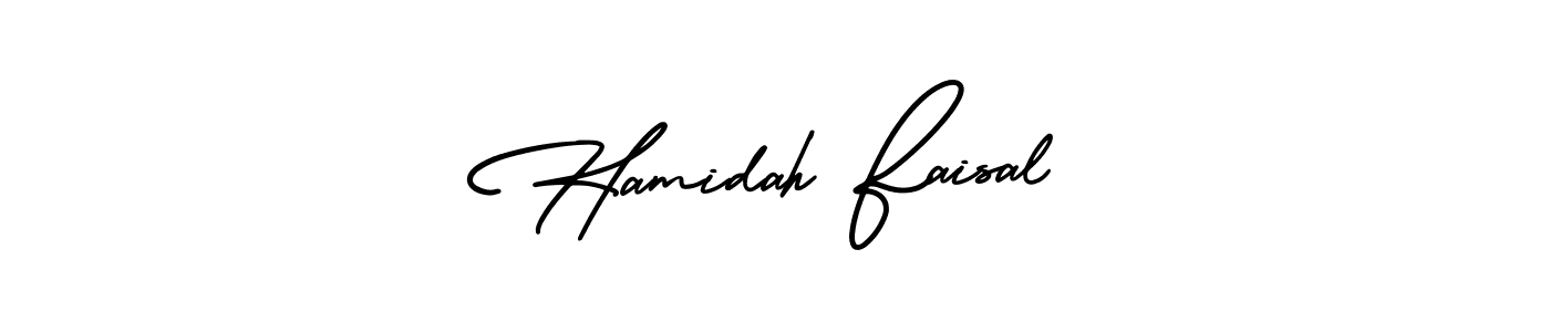 if you are searching for the best signature style for your name Hamidah Faisal. so please give up your signature search. here we have designed multiple signature styles  using AmerikaSignatureDemo-Regular. Hamidah Faisal signature style 3 images and pictures png