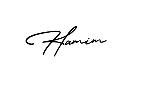 How to make Hamim name signature. Use AmerikaSignatureDemo-Regular style for creating short signs online. This is the latest handwritten sign. Hamim signature style 3 images and pictures png