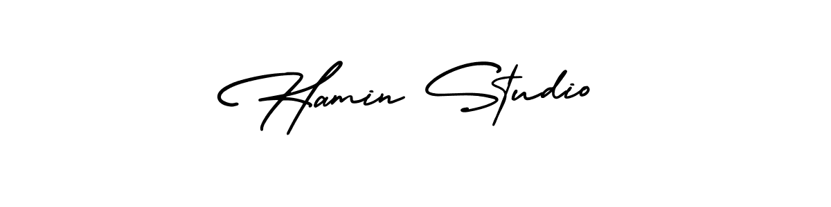 How to make Hamin Studio signature? AmerikaSignatureDemo-Regular is a professional autograph style. Create handwritten signature for Hamin Studio name. Hamin Studio signature style 3 images and pictures png