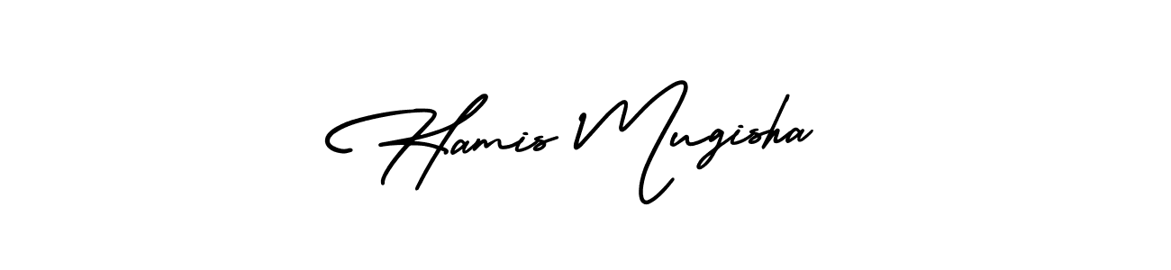 How to Draw Hamis Mugisha signature style? AmerikaSignatureDemo-Regular is a latest design signature styles for name Hamis Mugisha. Hamis Mugisha signature style 3 images and pictures png