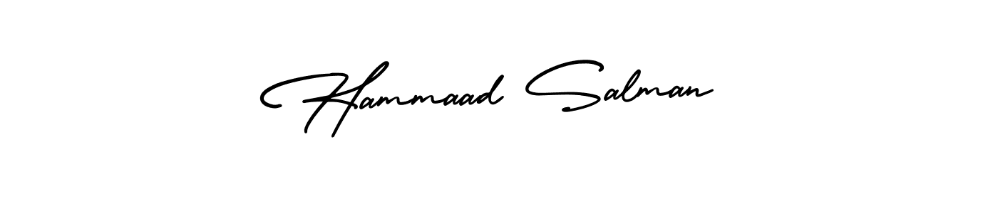 Hammaad Salman stylish signature style. Best Handwritten Sign (AmerikaSignatureDemo-Regular) for my name. Handwritten Signature Collection Ideas for my name Hammaad Salman. Hammaad Salman signature style 3 images and pictures png