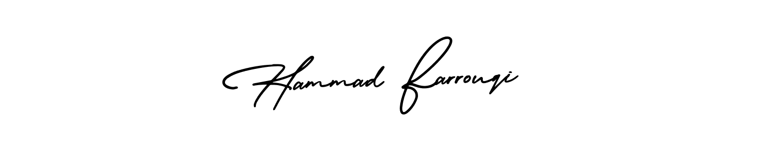 You should practise on your own different ways (AmerikaSignatureDemo-Regular) to write your name (Hammad Farrouqi) in signature. don't let someone else do it for you. Hammad Farrouqi signature style 3 images and pictures png