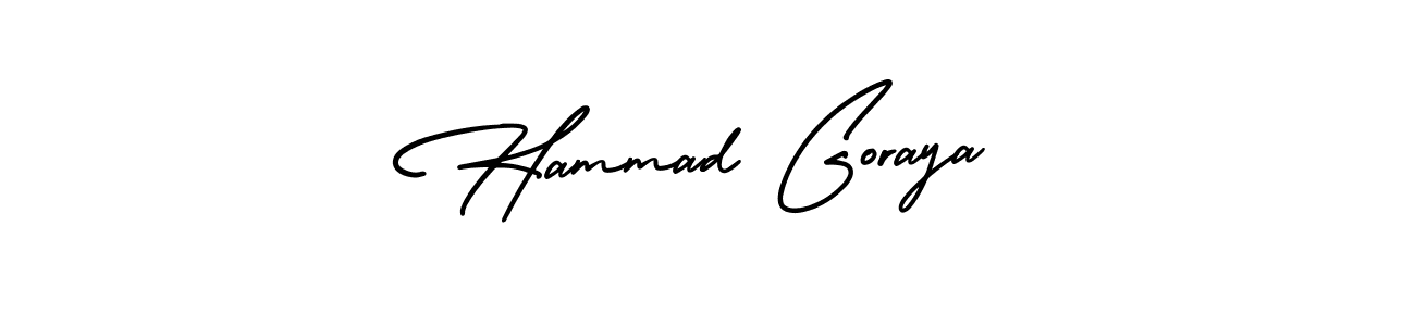 Make a short Hammad Goraya signature style. Manage your documents anywhere anytime using AmerikaSignatureDemo-Regular. Create and add eSignatures, submit forms, share and send files easily. Hammad Goraya signature style 3 images and pictures png