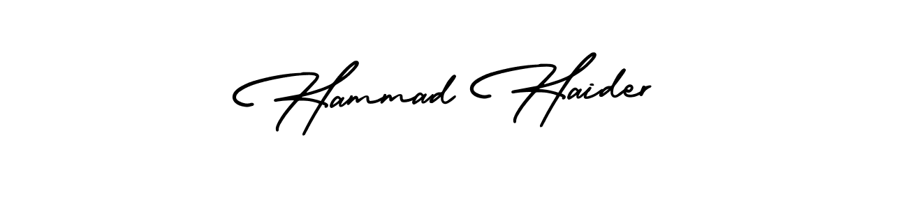 This is the best signature style for the Hammad Haider name. Also you like these signature font (AmerikaSignatureDemo-Regular). Mix name signature. Hammad Haider signature style 3 images and pictures png