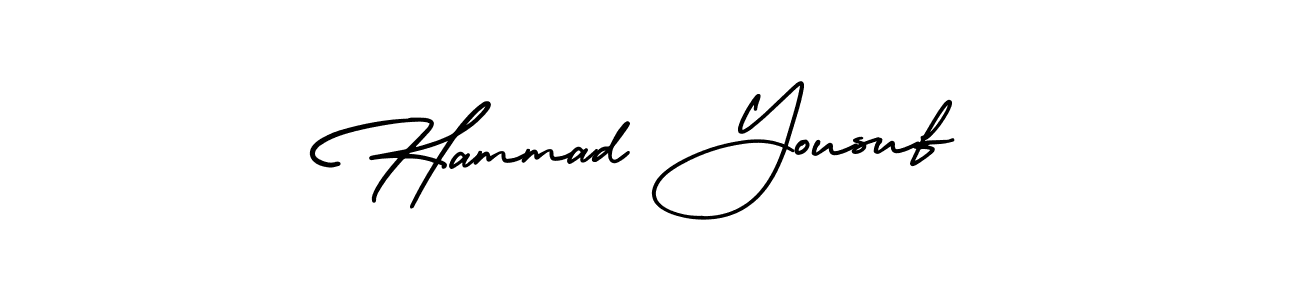 You should practise on your own different ways (AmerikaSignatureDemo-Regular) to write your name (Hammad Yousuf) in signature. don't let someone else do it for you. Hammad Yousuf signature style 3 images and pictures png