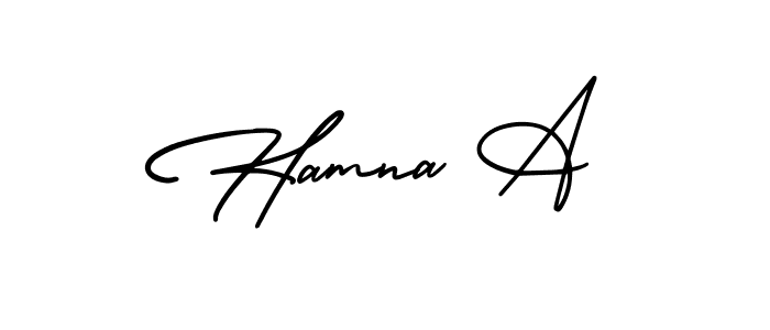 Hamna A stylish signature style. Best Handwritten Sign (AmerikaSignatureDemo-Regular) for my name. Handwritten Signature Collection Ideas for my name Hamna A. Hamna A signature style 3 images and pictures png