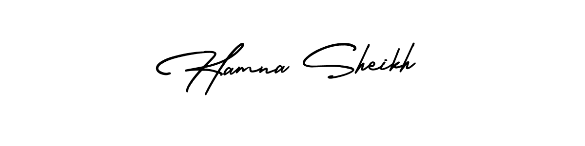 This is the best signature style for the Hamna Sheikh name. Also you like these signature font (AmerikaSignatureDemo-Regular). Mix name signature. Hamna Sheikh signature style 3 images and pictures png