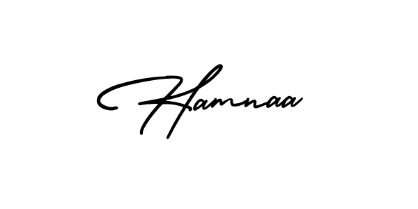 How to make Hamnaa name signature. Use AmerikaSignatureDemo-Regular style for creating short signs online. This is the latest handwritten sign. Hamnaa signature style 3 images and pictures png
