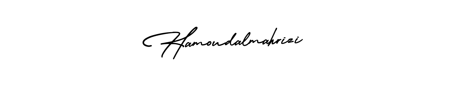 You should practise on your own different ways (AmerikaSignatureDemo-Regular) to write your name (Hamoudalmahrizi) in signature. don't let someone else do it for you. Hamoudalmahrizi signature style 3 images and pictures png