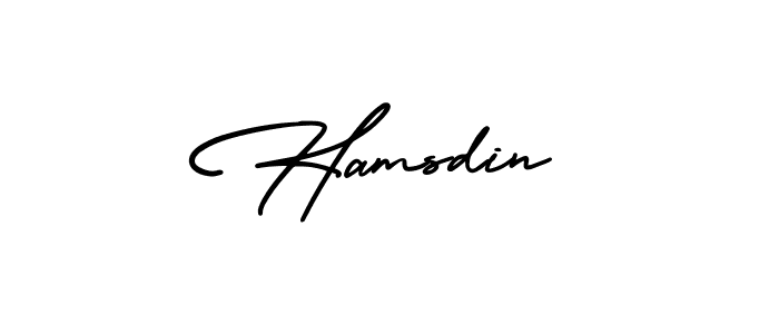 Design your own signature with our free online signature maker. With this signature software, you can create a handwritten (AmerikaSignatureDemo-Regular) signature for name Hamsdin. Hamsdin signature style 3 images and pictures png