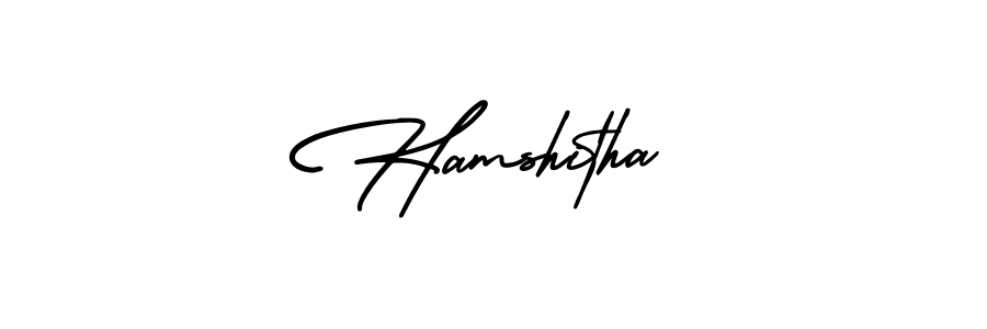 Make a beautiful signature design for name Hamshitha. With this signature (AmerikaSignatureDemo-Regular) style, you can create a handwritten signature for free. Hamshitha signature style 3 images and pictures png