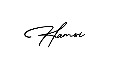 Make a beautiful signature design for name Hamsi. With this signature (AmerikaSignatureDemo-Regular) style, you can create a handwritten signature for free. Hamsi signature style 3 images and pictures png