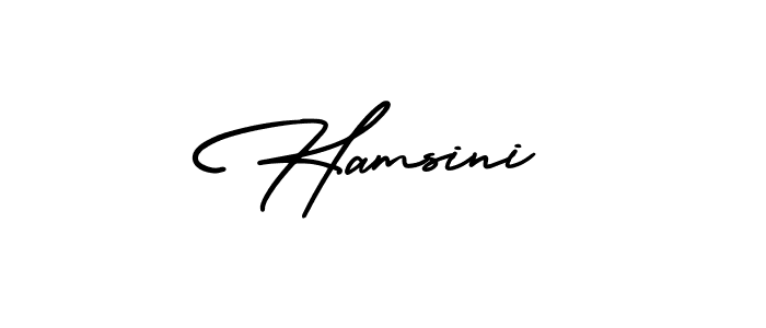 How to make Hamsini name signature. Use AmerikaSignatureDemo-Regular style for creating short signs online. This is the latest handwritten sign. Hamsini signature style 3 images and pictures png
