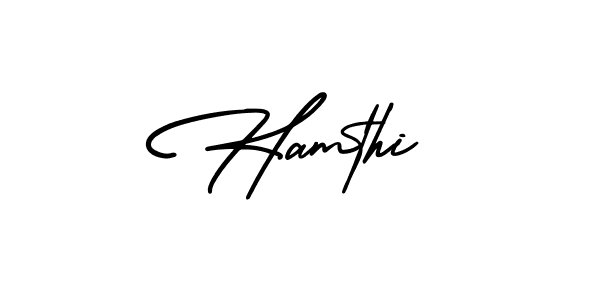 Make a beautiful signature design for name Hamthi. With this signature (AmerikaSignatureDemo-Regular) style, you can create a handwritten signature for free. Hamthi signature style 3 images and pictures png