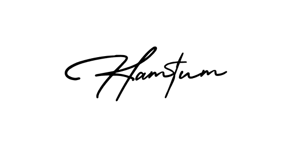 Use a signature maker to create a handwritten signature online. With this signature software, you can design (AmerikaSignatureDemo-Regular) your own signature for name Hamtum. Hamtum signature style 3 images and pictures png