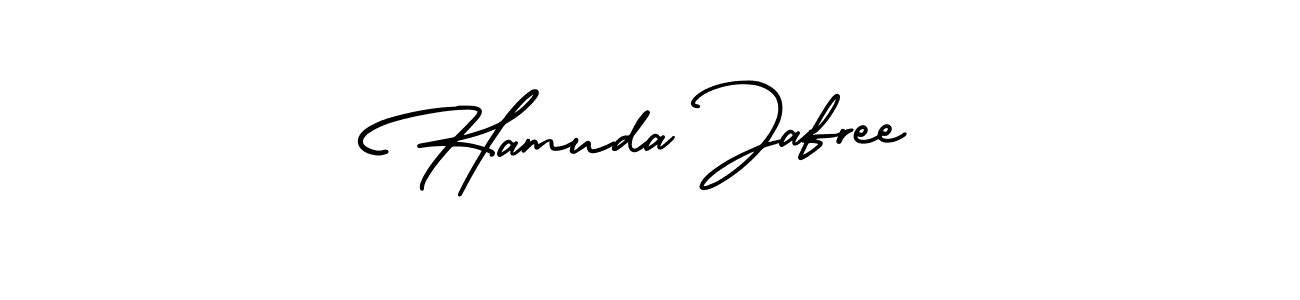 Make a beautiful signature design for name Hamuda Jafree. With this signature (AmerikaSignatureDemo-Regular) style, you can create a handwritten signature for free. Hamuda Jafree signature style 3 images and pictures png