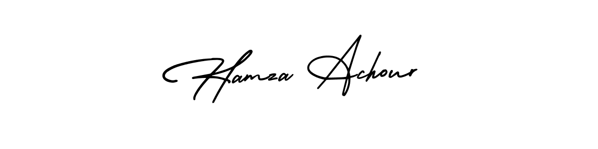 This is the best signature style for the Hamza Achour name. Also you like these signature font (AmerikaSignatureDemo-Regular). Mix name signature. Hamza Achour signature style 3 images and pictures png