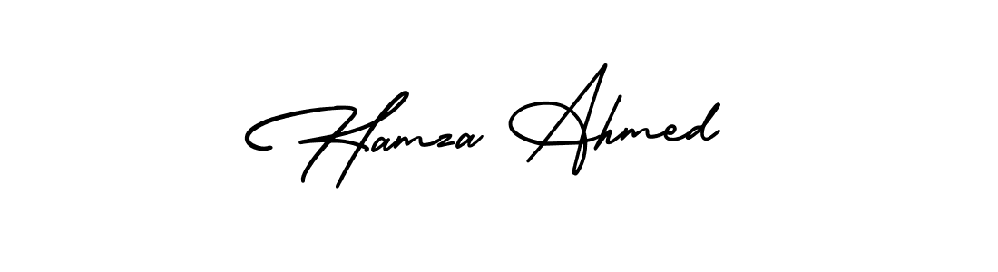 Make a short Hamza Ahmed signature style. Manage your documents anywhere anytime using AmerikaSignatureDemo-Regular. Create and add eSignatures, submit forms, share and send files easily. Hamza Ahmed signature style 3 images and pictures png