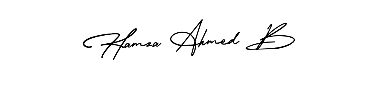 Hamza Ahmed B stylish signature style. Best Handwritten Sign (AmerikaSignatureDemo-Regular) for my name. Handwritten Signature Collection Ideas for my name Hamza Ahmed B. Hamza Ahmed B signature style 3 images and pictures png