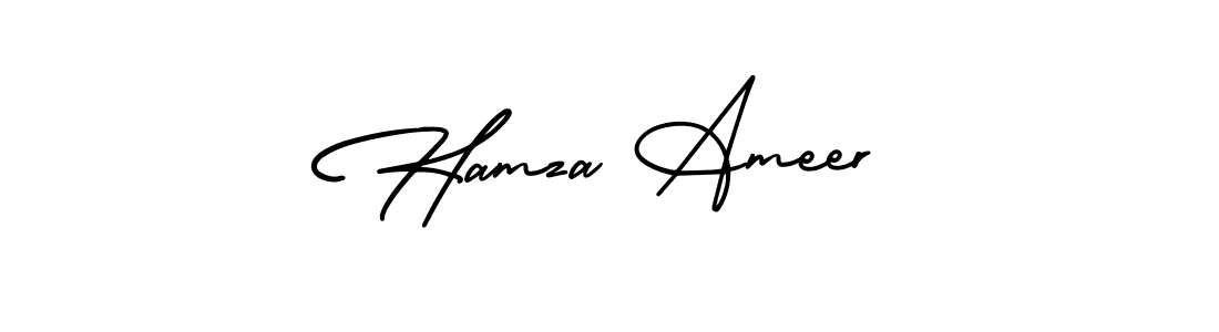 Create a beautiful signature design for name Hamza Ameer. With this signature (AmerikaSignatureDemo-Regular) fonts, you can make a handwritten signature for free. Hamza Ameer signature style 3 images and pictures png