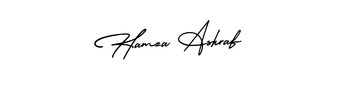 The best way (AmerikaSignatureDemo-Regular) to make a short signature is to pick only two or three words in your name. The name Hamza Ashraf include a total of six letters. For converting this name. Hamza Ashraf signature style 3 images and pictures png