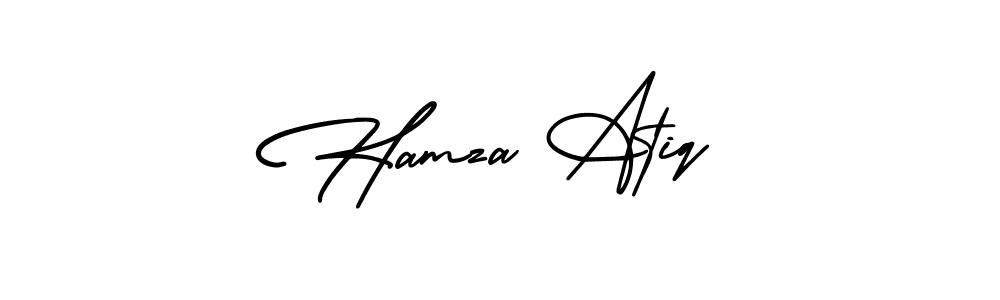 Also we have Hamza Atiq name is the best signature style. Create professional handwritten signature collection using AmerikaSignatureDemo-Regular autograph style. Hamza Atiq signature style 3 images and pictures png