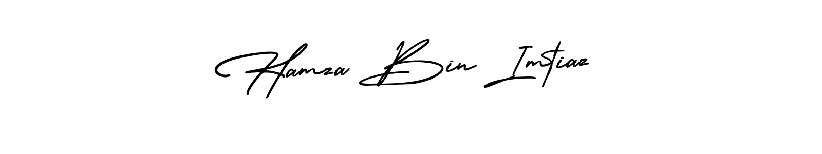 Hamza Bin Imtiaz stylish signature style. Best Handwritten Sign (AmerikaSignatureDemo-Regular) for my name. Handwritten Signature Collection Ideas for my name Hamza Bin Imtiaz. Hamza Bin Imtiaz signature style 3 images and pictures png