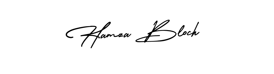 You should practise on your own different ways (AmerikaSignatureDemo-Regular) to write your name (Hamza Bloch) in signature. don't let someone else do it for you. Hamza Bloch signature style 3 images and pictures png