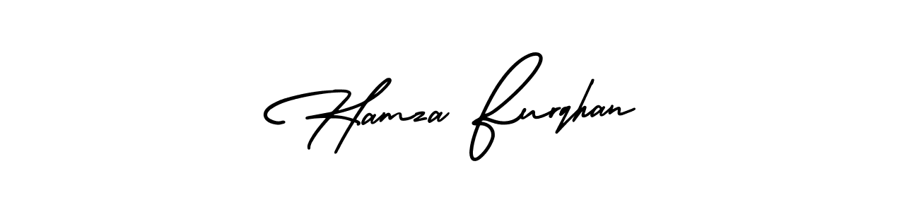 How to make Hamza Furqhan name signature. Use AmerikaSignatureDemo-Regular style for creating short signs online. This is the latest handwritten sign. Hamza Furqhan signature style 3 images and pictures png