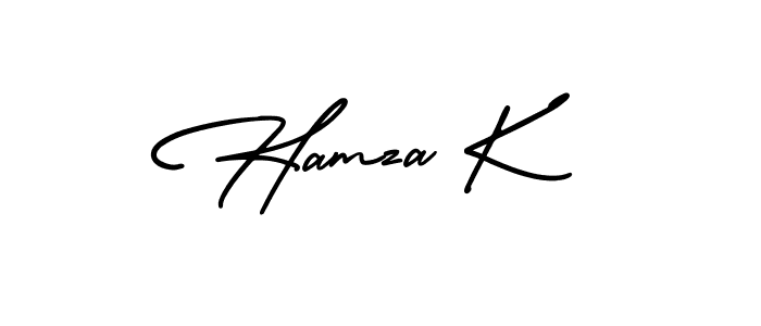 AmerikaSignatureDemo-Regular is a professional signature style that is perfect for those who want to add a touch of class to their signature. It is also a great choice for those who want to make their signature more unique. Get Hamza K name to fancy signature for free. Hamza K signature style 3 images and pictures png