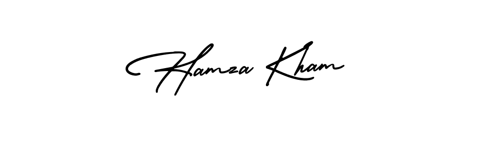 Also You can easily find your signature by using the search form. We will create Hamza Kham name handwritten signature images for you free of cost using AmerikaSignatureDemo-Regular sign style. Hamza Kham signature style 3 images and pictures png