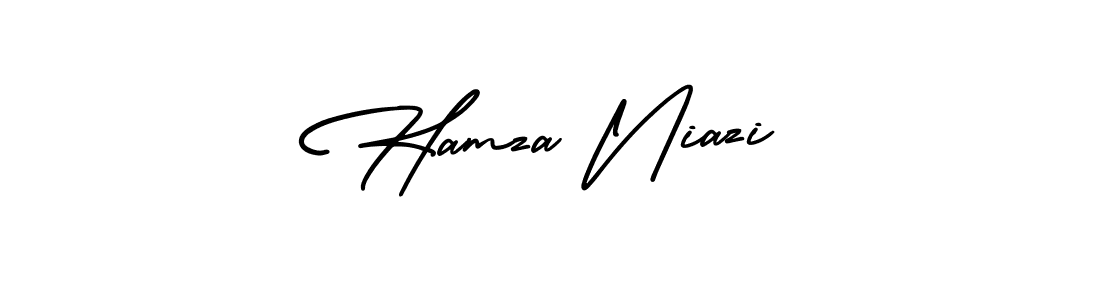 Make a beautiful signature design for name Hamza Niazi. With this signature (AmerikaSignatureDemo-Regular) style, you can create a handwritten signature for free. Hamza Niazi signature style 3 images and pictures png