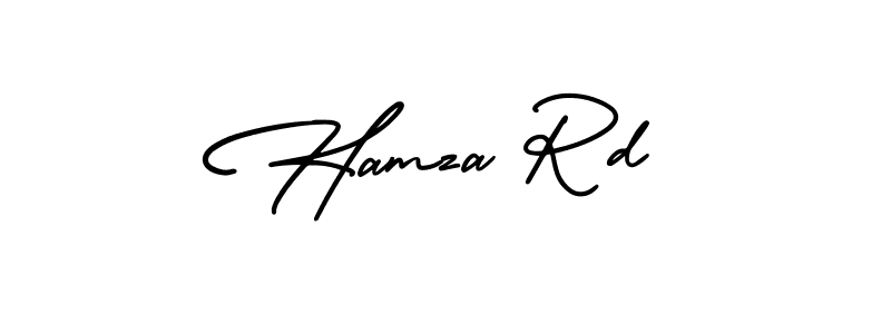 You should practise on your own different ways (AmerikaSignatureDemo-Regular) to write your name (Hamza Rd) in signature. don't let someone else do it for you. Hamza Rd signature style 3 images and pictures png