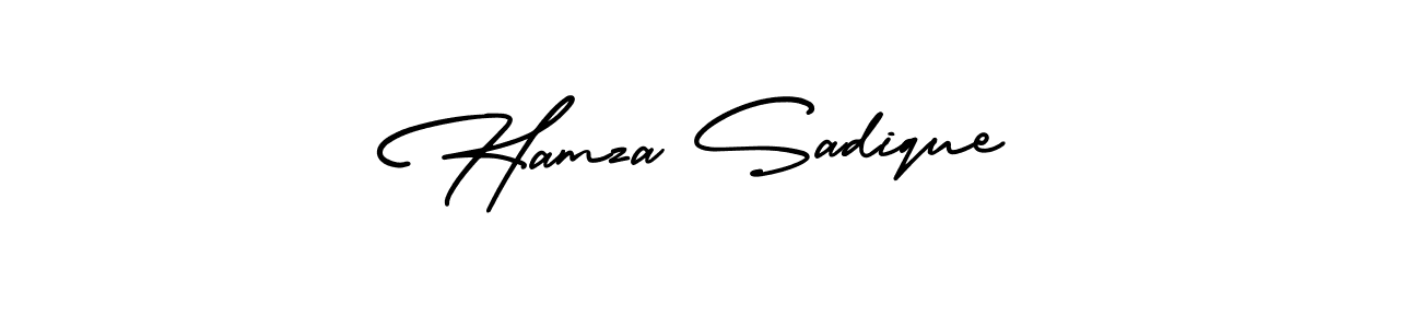 Design your own signature with our free online signature maker. With this signature software, you can create a handwritten (AmerikaSignatureDemo-Regular) signature for name Hamza Sadique. Hamza Sadique signature style 3 images and pictures png