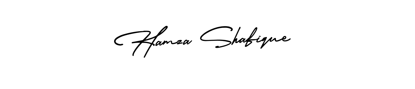 You should practise on your own different ways (AmerikaSignatureDemo-Regular) to write your name (Hamza Shafique) in signature. don't let someone else do it for you. Hamza Shafique signature style 3 images and pictures png