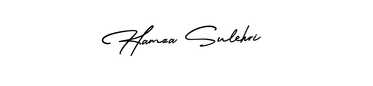 You should practise on your own different ways (AmerikaSignatureDemo-Regular) to write your name (Hamza Sulehri) in signature. don't let someone else do it for you. Hamza Sulehri signature style 3 images and pictures png