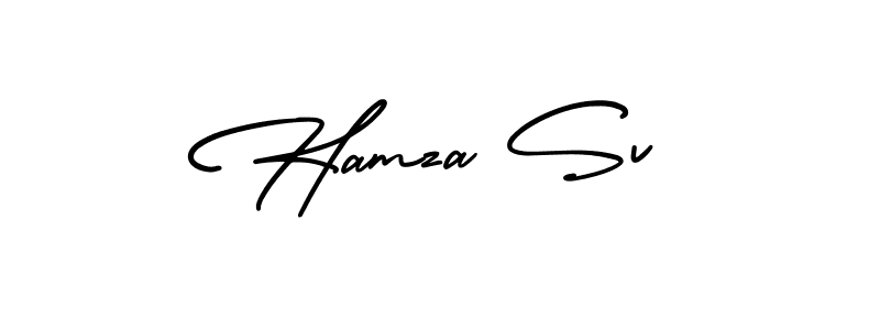 Design your own signature with our free online signature maker. With this signature software, you can create a handwritten (AmerikaSignatureDemo-Regular) signature for name Hamza Sv. Hamza Sv signature style 3 images and pictures png