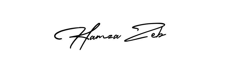 Use a signature maker to create a handwritten signature online. With this signature software, you can design (AmerikaSignatureDemo-Regular) your own signature for name Hamza Zeb. Hamza Zeb signature style 3 images and pictures png