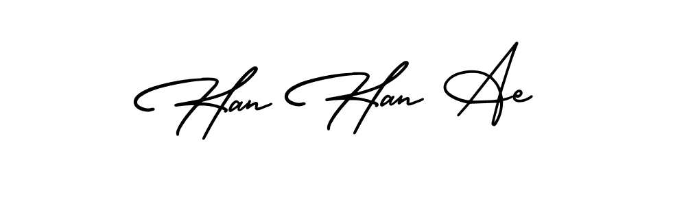 AmerikaSignatureDemo-Regular is a professional signature style that is perfect for those who want to add a touch of class to their signature. It is also a great choice for those who want to make their signature more unique. Get Han Han Ae name to fancy signature for free. Han Han Ae signature style 3 images and pictures png