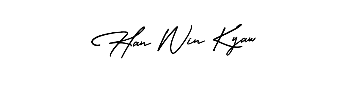 How to make Han Win Kyaw signature? AmerikaSignatureDemo-Regular is a professional autograph style. Create handwritten signature for Han Win Kyaw name. Han Win Kyaw signature style 3 images and pictures png