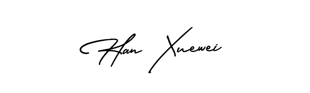 Create a beautiful signature design for name Han Xuewei. With this signature (AmerikaSignatureDemo-Regular) fonts, you can make a handwritten signature for free. Han Xuewei signature style 3 images and pictures png