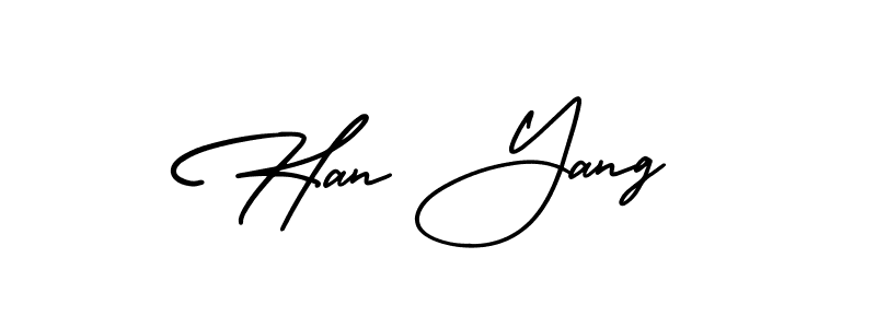 The best way (AmerikaSignatureDemo-Regular) to make a short signature is to pick only two or three words in your name. The name Han Yang include a total of six letters. For converting this name. Han Yang signature style 3 images and pictures png